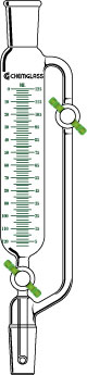 FUNNELS, ADDITION, GRADUATED, PTFE STOPCOCKS