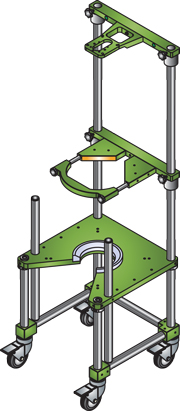 REACTOR SUPPORT FRAMES, MOBILE, JACKETED OR UNJACKETED, 10L THRU 20L