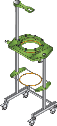 REACTOR SUPPORT FRAMES, MOBILE, JACKETED OR UNJACKETED, 30L THRU 50L