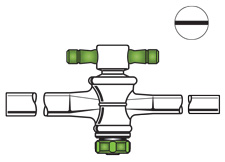 STOPCOCKS, STRAIGHT BORE, 1-ARM LARGER, PTFE PLUGS