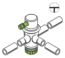 STOPCOCKS, T-BORE, PTFE PLUGS