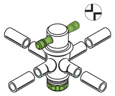 STOPCOCKS, FOUR WAY, PTFE PLUGS