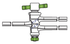 STOPCOCKS, DOUBLE OBLIQUE BORE, 1-ARM CAPILLARY, PTFE PLUGS