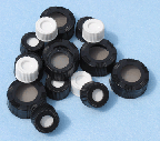 SCREW CAPS, OPEN TOP, WITH PTFE FACED SILICONE SEPTA, LAB-PAC