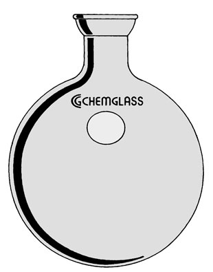 FLASKS, RECEIVING, ROUND BOTTOM, SINGLE NECK, SPHERICAL JOINTS, PLASTIC COATED