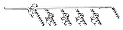 GAS MANIFOLDS, 4-PLACE, GLASS STOPCOCKS