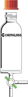 PEPTIDE SYNTHESIS VESSELS, SOLID PHASE, T-BORE PTFE STOPCOCKS