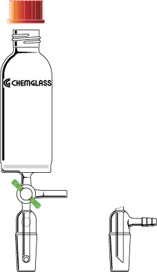 PEPTIDE SYNTHESIS VESSELS, SOLID PHASE, T-BORE PTFE STOPCOCKS