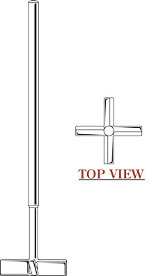 STIRRING SHAFTS, POLISHED, 10MM, FOUR-BLADE, GLASS AGITATOR