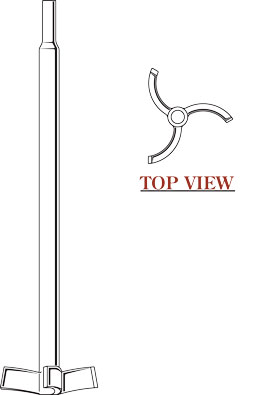 STIRRING SHAFTS, POLISHED, 19MM, THREE BLADE GLASS AGITATOR