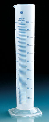 CLS-1776 CYLINDERS, GRADUATED, CLASS B, POLYPROPYLENE, BLUE SCALE